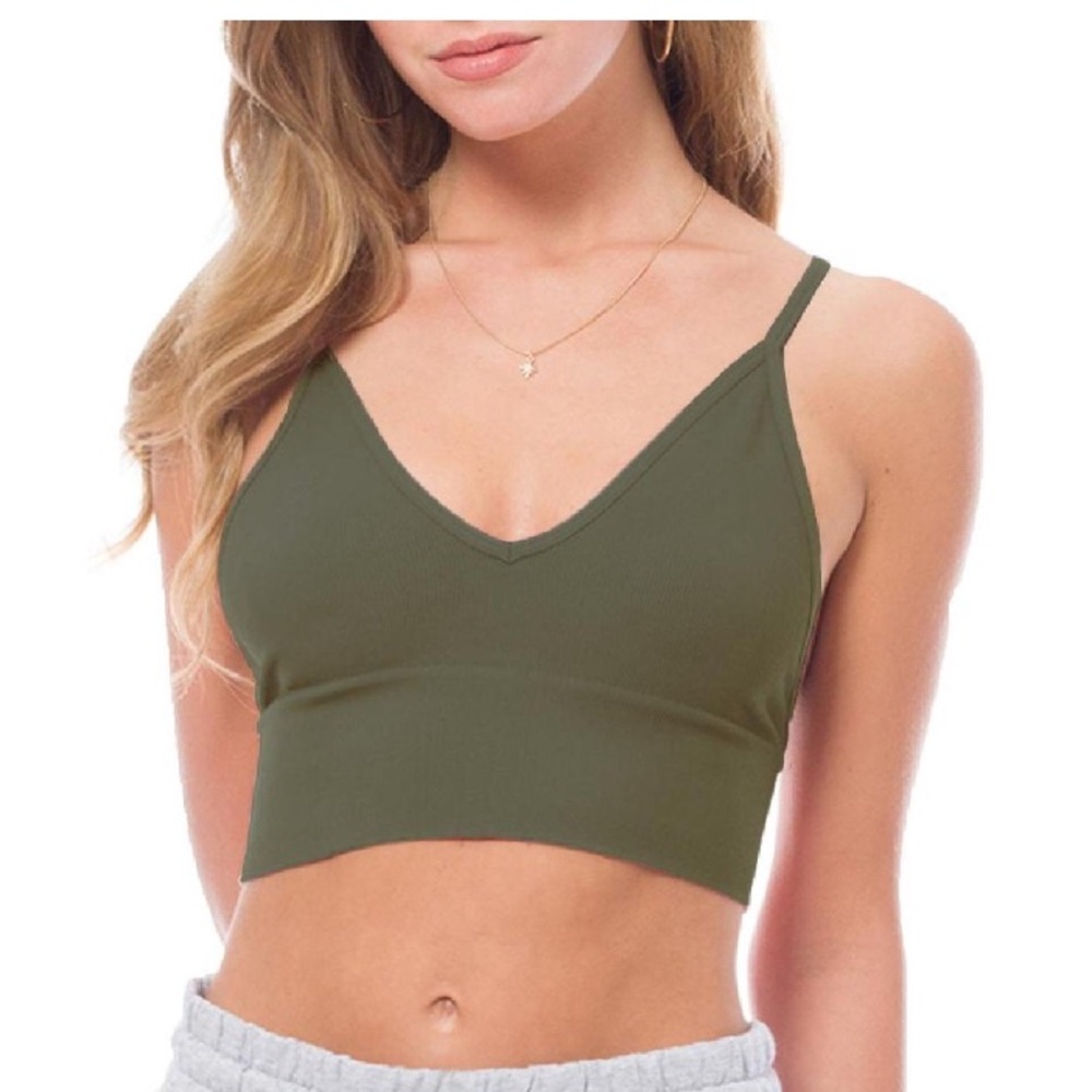 Olive Green tank top/ crop top